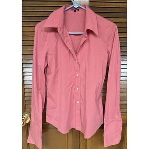 Theory Pink‎ Button Down Blouse Medium Career Minimalist Office Chic